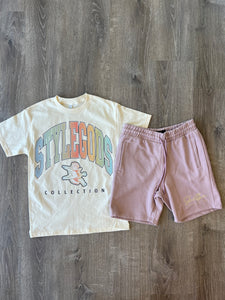 StyleGods Sweat Shorts - Dusty Pink