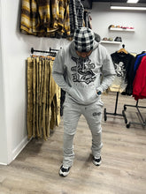 StyleGods Angel Stacked Pullover Jogging Suit Grey\Black