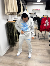 StyleGods Angel Stacked Pullover Jogging Suit Grey\Columbia Blue