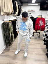 StyleGods Angel Stacked Pullover Jogging Suit Grey\Columbia Blue