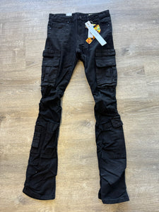 Smoke Rise Stack Cargo Denim JP24538 Black