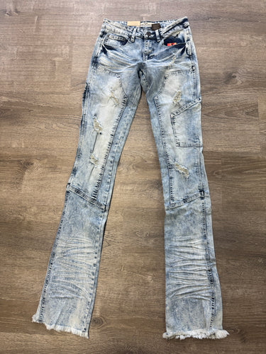 12 Nation- STACKED Denim Cargo 8415- Smoke Wash