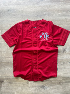 StyleGods Baseball Jersey - Red\White\Baby Blue