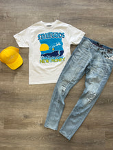 StyleGods New Money T Shirt - White\Blue\Gold