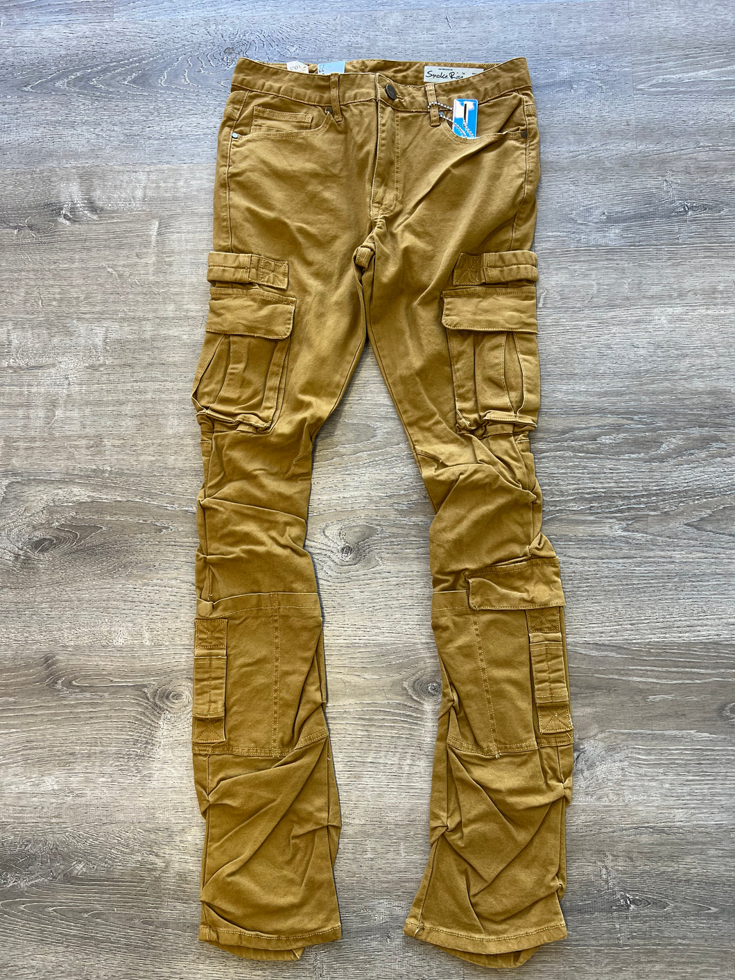 Smoke Rise Stack Cargo Denim JP24538 Wheat